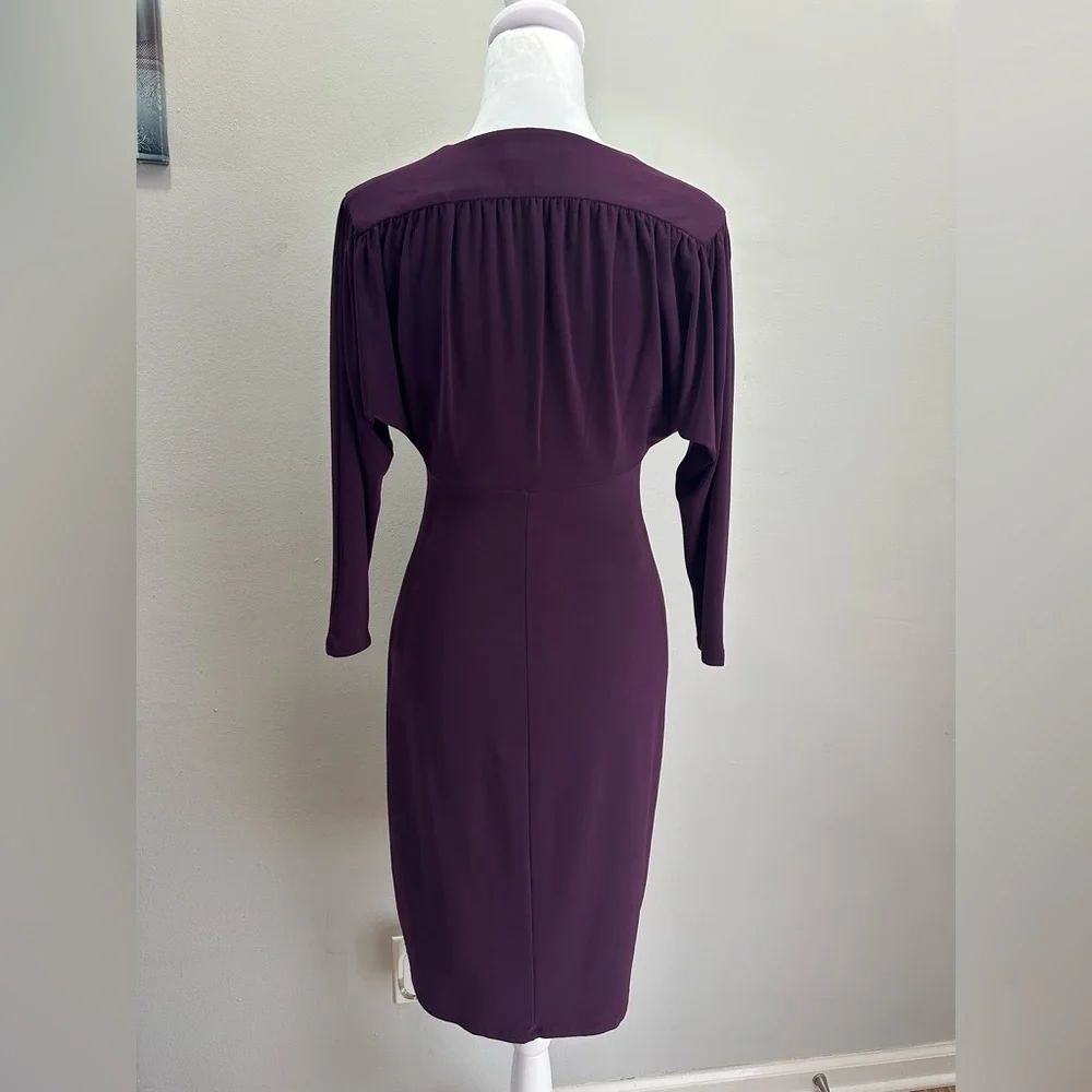 Lauren Ralph Lauren Dress Dark Purple 3/4 Sleeves Sexy Cocktail Professional 4